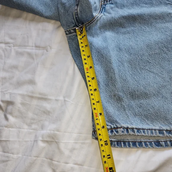 Vtg Levis 560 Jean Denim Blue Shorts Men's Orange Tab Size 32 Is Used - Picture 13 of 14